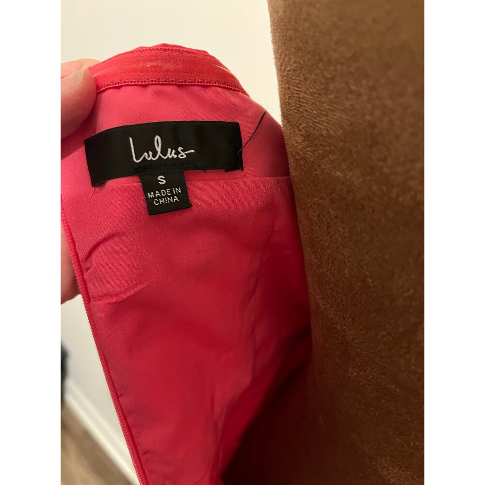 Lulus Totally Haute Hot Pink Satin Pleated Off-the-Shoulder Mini Dress Size S - Picture 9 of 9
